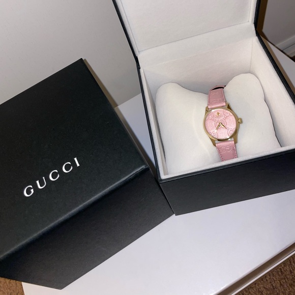 NWT GUCCI
G-Timeless 27mm Yellow Gold Pastel Pink - Picture 5 of 11